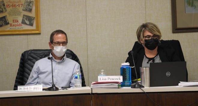 After given more detailed legal advice, Health Department of Northwest Michigan board members decided not to proceed with the removal of Dr. Josh Meyerson (left), medical director, and Lisa Peacock (right), health officer.