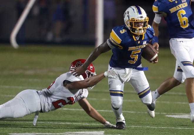 Running back Malik Wade is among the key graduation losses for Olentangy after rushing for 945 yards and 10 touchdowns on 177 carries. The Braves finished 3-8 overall and 1-4 in the OCC-Cardinal Division.
