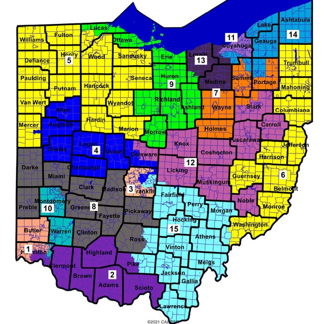 Ohio Republicans unveil congressional district maps