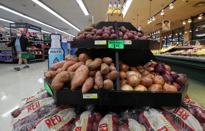 The ValuMarket grocery store has an assortment of fresh produce available as the Thanksgiving holiday approaches in Louisville, Ky. on Nov. 2, 2021.  
