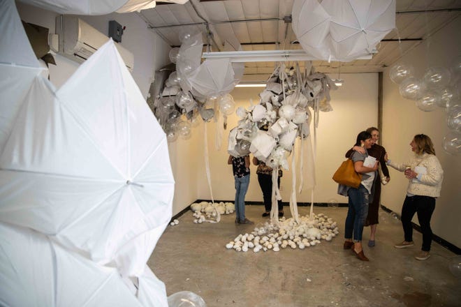 Jessica Burnett installation at the East Austin Studio Tour at Canopy in Austin on Saturday, November 16, 2019. [LOLA GOMEZ / AMERICAN-STATESMAN]