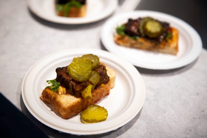 Chopped brisket patty melt from L&O BBQ at Marble City Market food hall located in downtown Knoxville on Wednesday, Nov. 3, 2021.