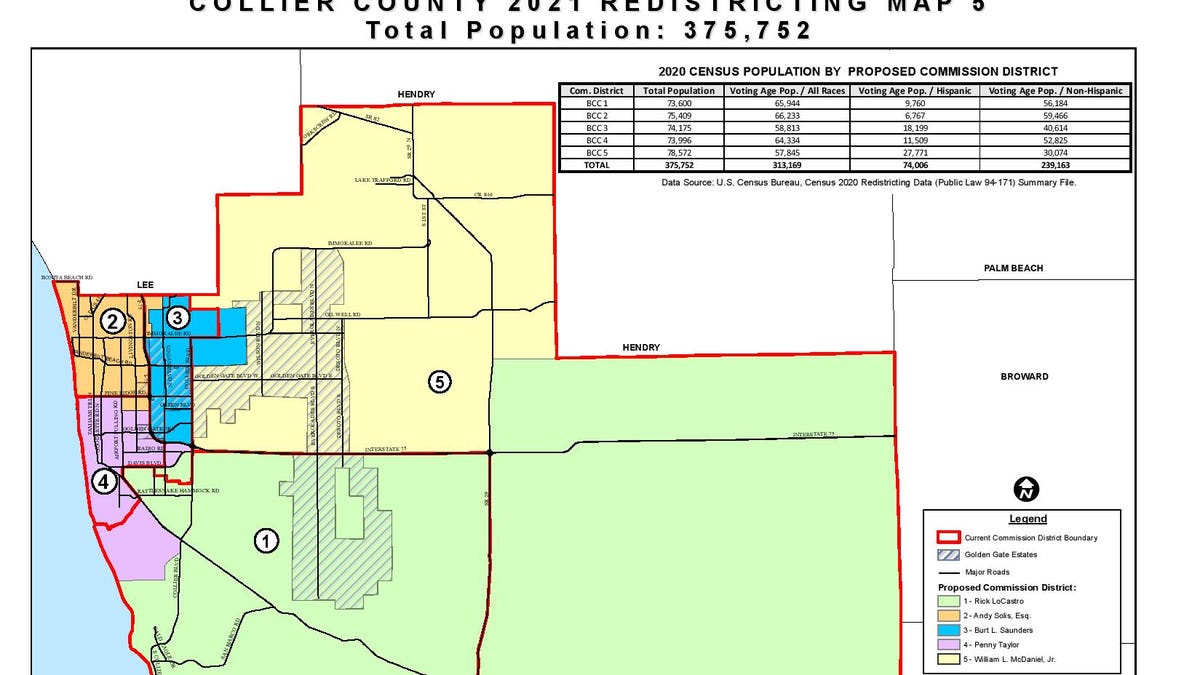 Collier County proposed redistricting maps