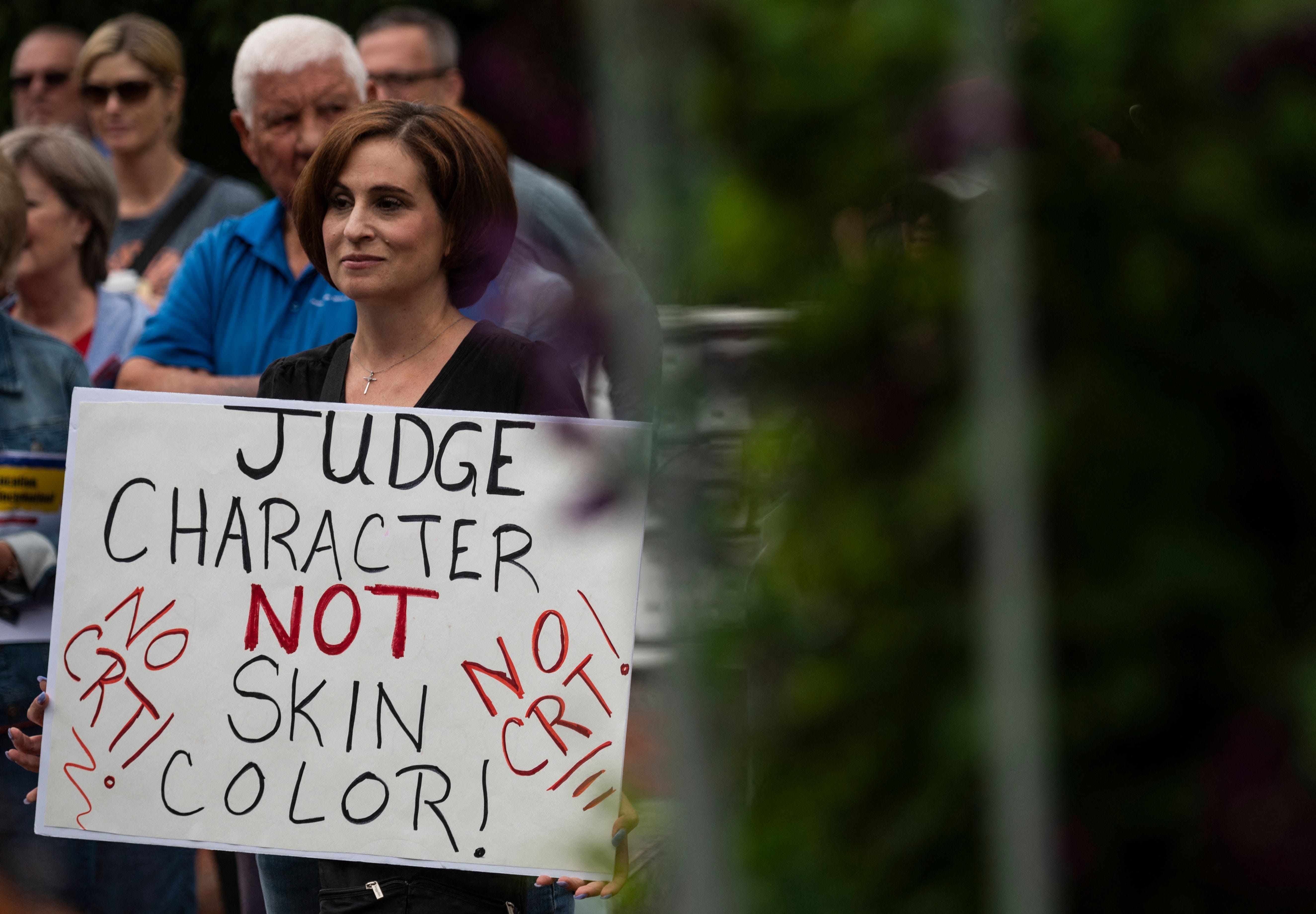 Protesters in Leesburg, Va., on June 12, 2021.