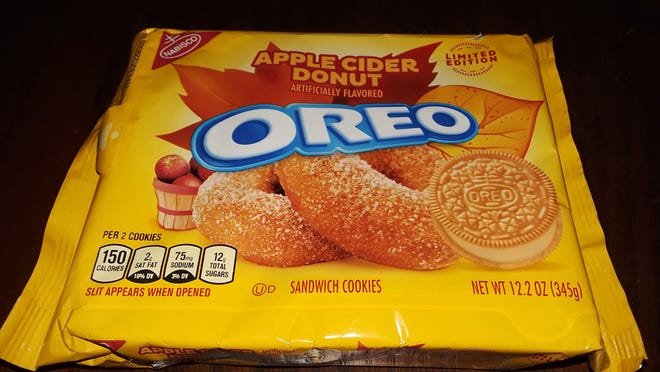The packaging for the new Oreo Apple Cider Donut cookies did not wow our taste testers.