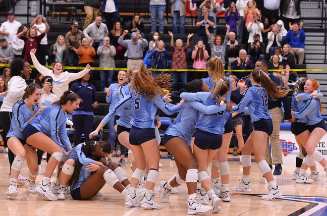Dorman celebrates its state championship win on Thursday night in Columbia.