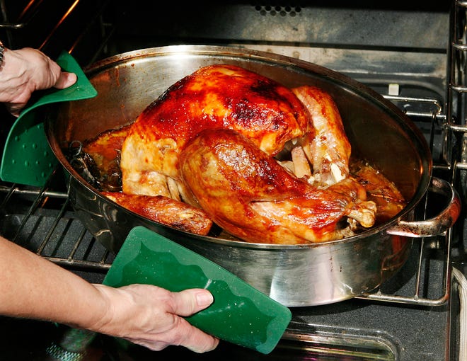 Turkey needs to rest at least 20 minutes after its removed from the oven before it's carved.