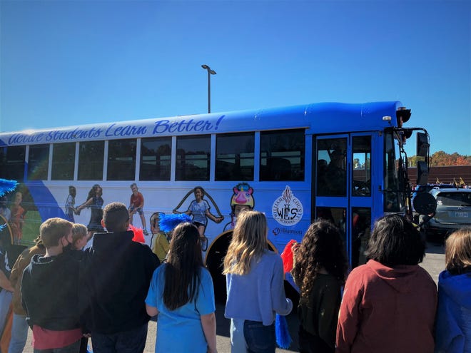 A ribbon cutting event for a new Williamson County Schools coordinated school health activity bus was held at Westwood Elementary School in Fairview, Tenn., on Nov. 5, 2021.