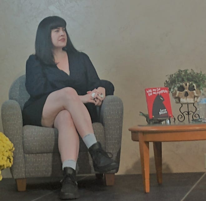 Author and mortician Caitlin Doughty speaks at the Relics Events Center in Springfield, MO on November 5, 2021.