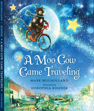 "A Moo Cow Came Traveling" was written by Irish author Mark Mulholland and illustrated by Ames artist Dorothia Rohner.