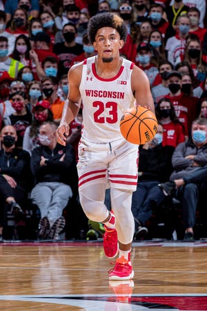 Badgers freshman guard Chucky Hepburn (shown in an earlier game) had nine points in a victory over Nicholls State