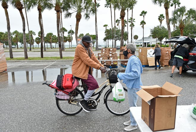 All Faiths Food Bank gave out more than 500 free turkeys for Thanksgiving Nov. 6 in the parking lot of the Van Wezel Performing Arts Hall, in Sarasota.