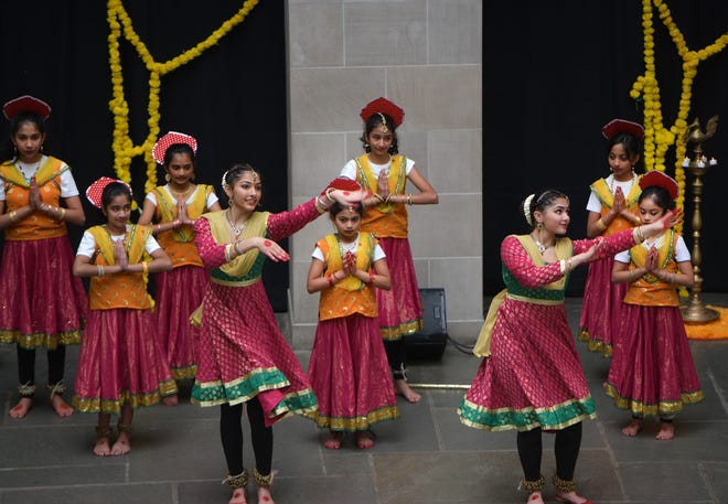 Dancers perform in the Renaissance Court. India Society of Worcester held their Diwali celebration at the Worcester Art Museum Sunday.