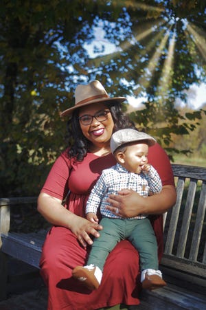 Nicole Draper, of Newark, is half of The Voiceover Couple. She's posing with her son, Dominick Draper, Jr.