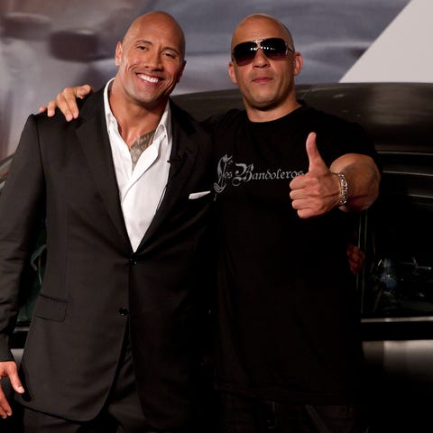 ORG XMIT: XFD109 Actors Vin Diesel, right, and Dwa