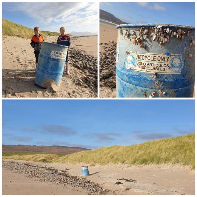 A trash can from South Carolina, was found on the shores of western Ireland by Keith McGreal, who sent pictures of the bin back to its original owner: the city of Myrtle Beach, South Carolina.