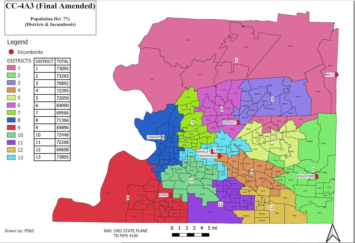 Collierville Zip Code Map Map Redistricting Shelby County Keeps Two Points To Prevent Opposition