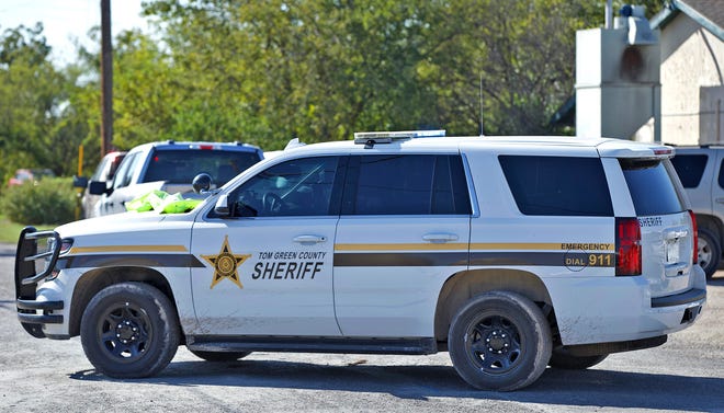 A vehicle from the Tom Green County Sheriff's Office sits parked outside the scene of an investigation in this file photo from Tuesday, Nov. 9, 2021.