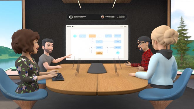 Launched by Facebook in August 2021 -- the company's name is now Meta -- the Horizon Workrooms beta is a virtual meeting space where coworkers can join a VR meeting using Oculus Quest 2 VR headsets.