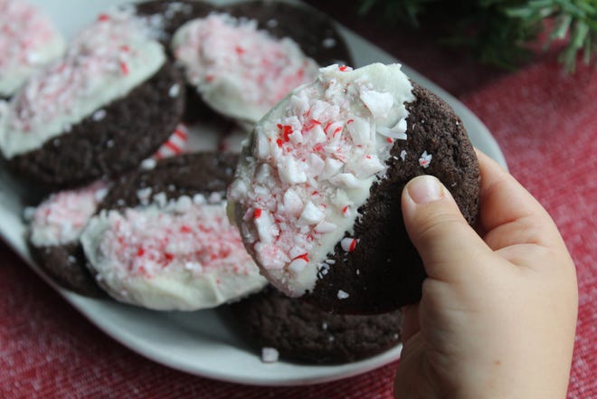 Peppermint-Dipped Dutch Cocoa Cookies