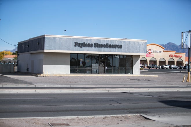 A building that used to house Payless ShoeSource stands abandoned along El Paseo Road on Wednesday, Nov. 10, 2021.