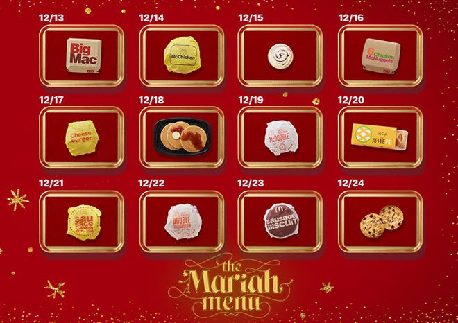 McDonald's will have 12 days of free food app offers with $1 purchases Dec. 13-24.