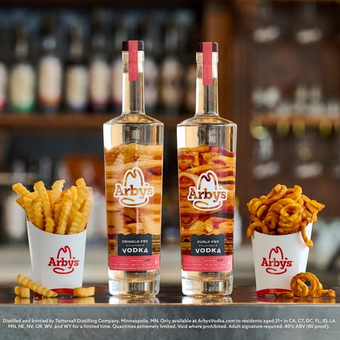 From left: Arby's Crinkle Fry Vodka and Curly Fry 