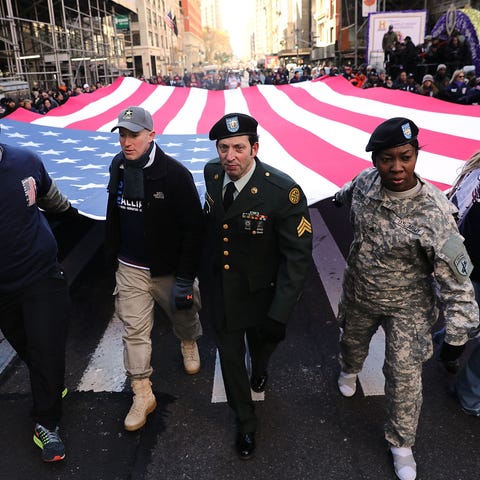 Veterans Day parade in 2017 in New York City.
