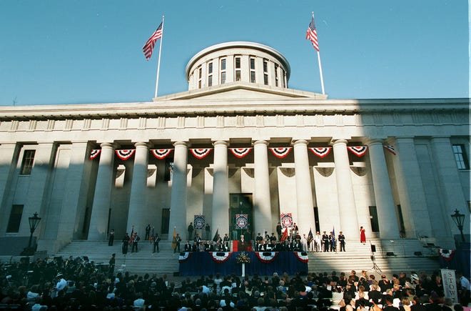A large crowd attended the Capital Revival Gala at the newly renovated Ohio Statehouse on July 6, 1996.