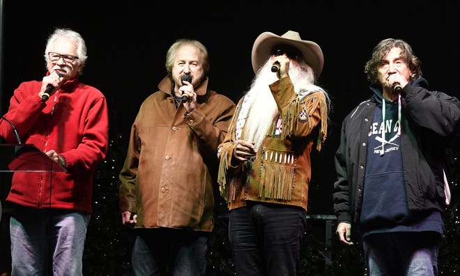 The Oak Ridge Boys perform during the annual holiday lighting ceremony of this year's "So. Much. Christmas." at the Gaylord Opryland Resort & Convention Center Nov. 13, 2020.