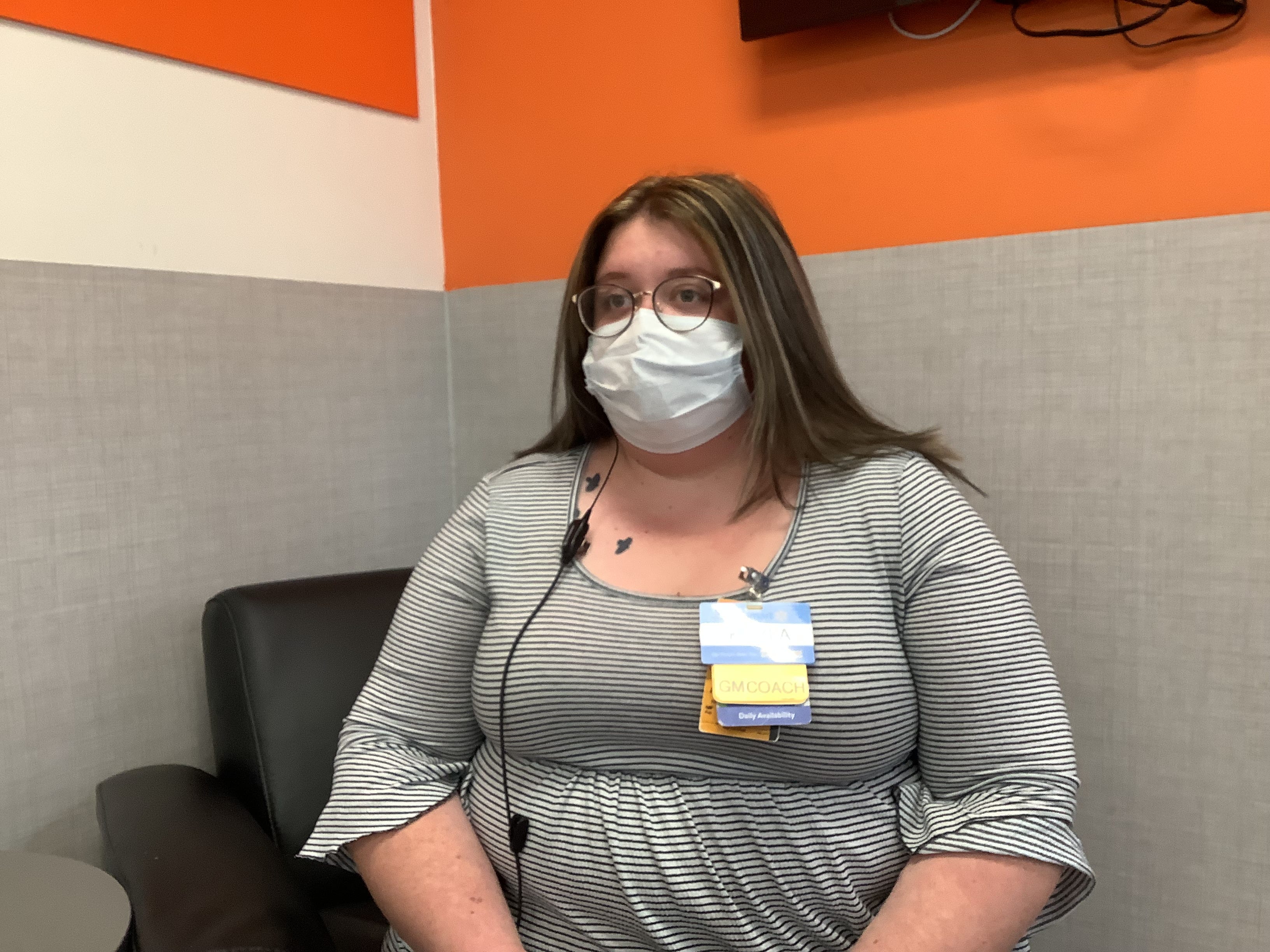 Kayla Fremin, general merchandise coach for a Walmart Supercenter near Norman and Noble discusses changes to Thanksgiving shopping hours on Nov. 12.