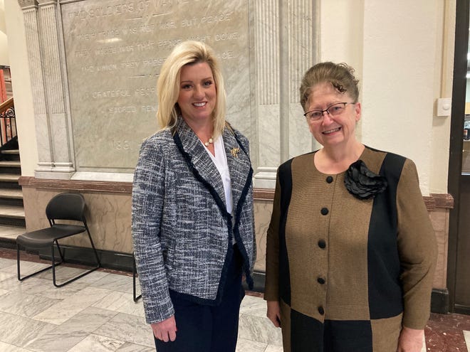 Holli Sullivan, Indiana's secretary of state, met last week with Wayne County Clerk Debbie Berry as part of her statewide listening tour.