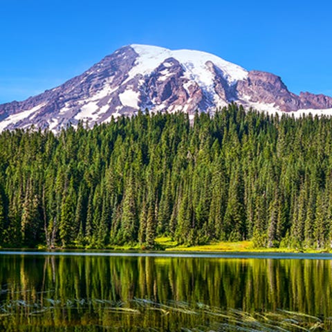 Reflection Lakes at Mount Rainier National Park in