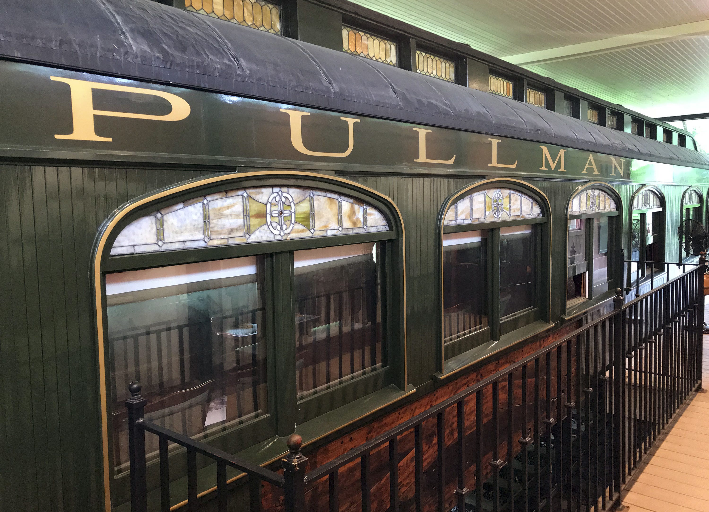 A Pullman Palace Car is on display at Hildene, the summer home of Robert Todd Lincoln, son of President Abraham Lincoln, in Manchester, Vermont. Robert Todd was serving as president of the Pullman company at the time he built the home. David Jordan/AP