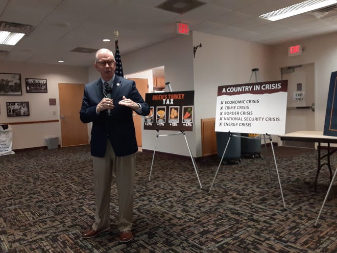 U.S. Rep. Tim Walberg hosted a town hall meeting Friday at the Ida Community Center.