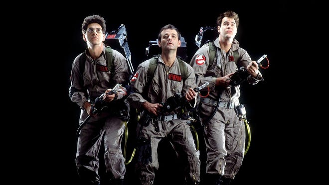 From left, original "Ghostbusters" cast members Harold Ramis, Bill Murray and Dan Aykroyd