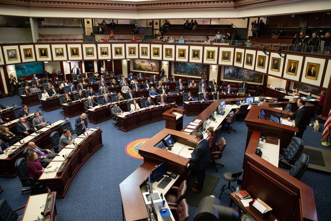 The House of Representatives meets during the first day of the Florida Legislature's Special Session B at the Capitol building Monday, Nov. 15, 2021.