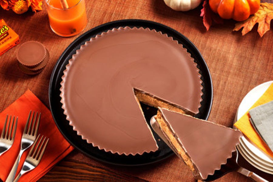 Reese's unveils new Thanksgiving Pie, the largest Reese's Peanut Butter Cup to date.
