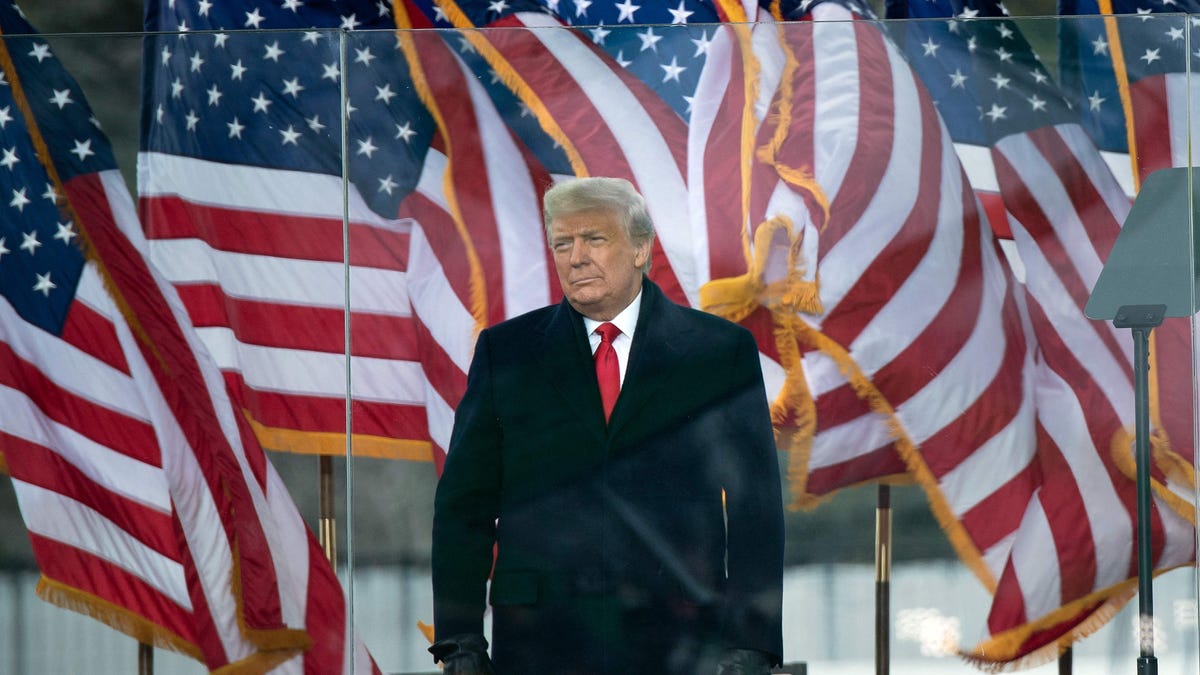 President Donald Trump arrives to speak to supporters in Washington, D.C., on Jan. 6th, 2021.