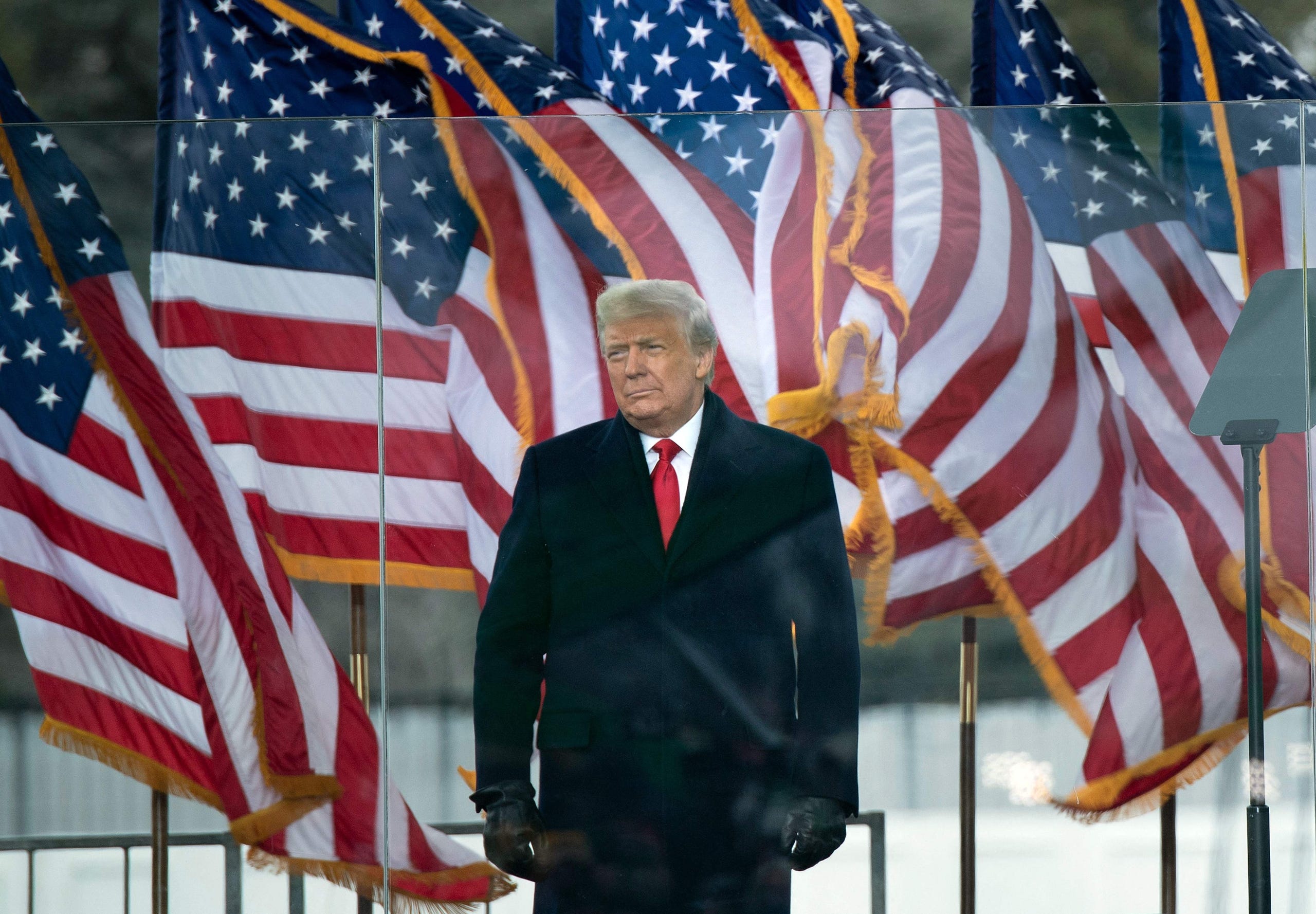 Präsident Donald Trump trifft am 6. Januar 2021 in Washington, DC, ein, um vor Unterstützern zu sprechen.
