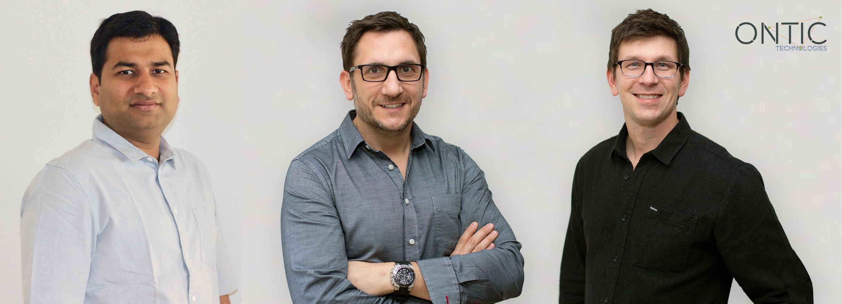 Ontic, which  makes a security data platform designed to help security teams, has raised $40 million. Pictured are executive team members Gagan Jain, Tom Kopecky and Luke Quanstrom.
