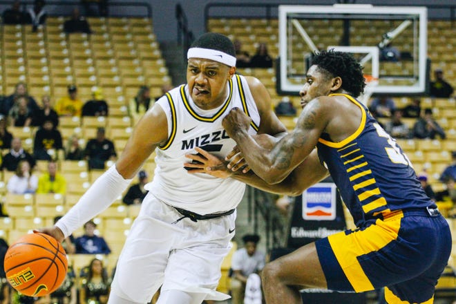 Missouri guard Boogie Coleman drives against UMKC during a game Nov. 15 at Mizzou Arena.