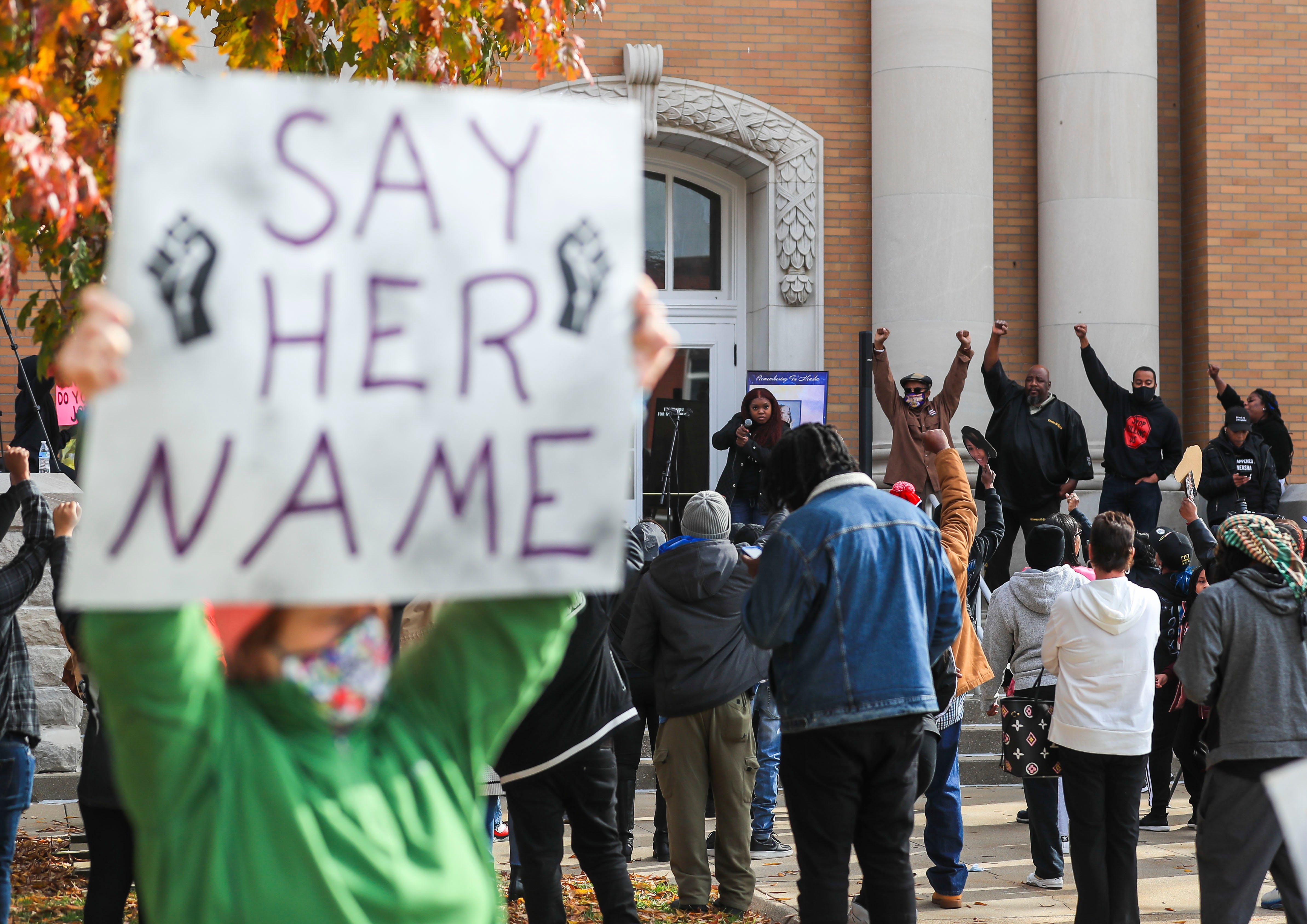100+ rally outside Indiana jail over death of Ta'Neasha Chappell
