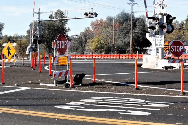 Barriers and traffic posts are set up at Girvan 
Road and Highway 273 for roadwork on Tuesday, Nov. 16, 2021. The supply chain crisis has temporarily stopped construction on the $5.7 million project.