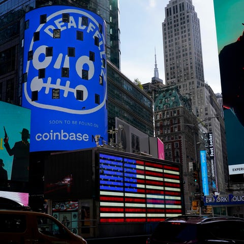 An advertisement for Coinbase NFT, or nonfungible 