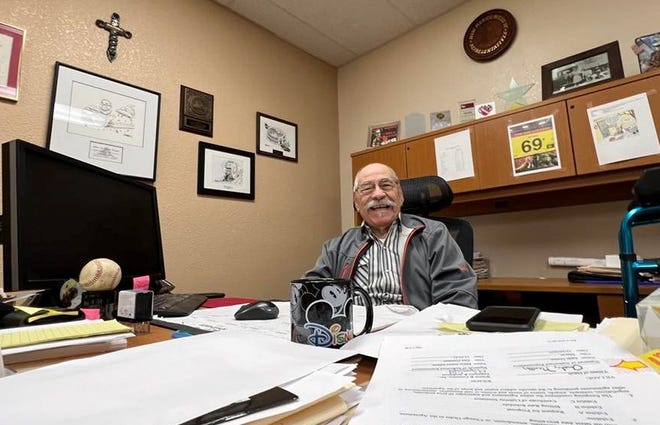 Hatch, N.M. Mayor Andy Nuñez speaks in his office on Tuesday, Nov. 16, 2021. His term in office will end on Dec. 31 after his defeat in the Nov. 2 local election.
