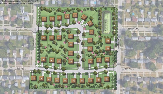 A rendering of the subdivision that will be built at the former Kettering Elementary School site.