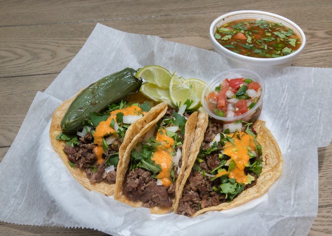 An order of steak tacos at Taqueria El Asador's new second location at 406 Brent Lane in Pensacola is ready to eat Wednesday.