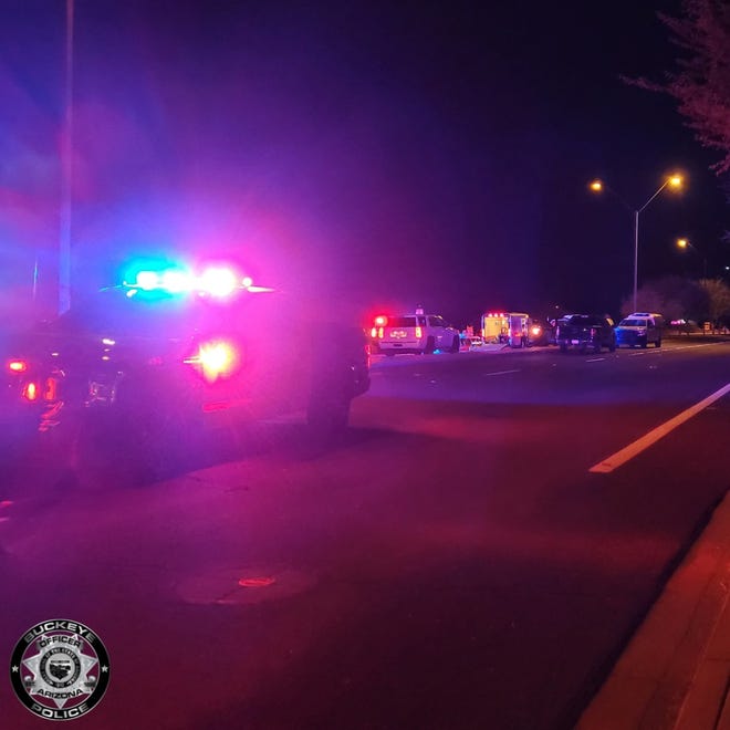 Police investigated a pedestrian who was struck and killed by a vehicle on Tuesday, Nov. 16, 2021, near Jackrabbit Trail and Van Buren Street in Buckeye.