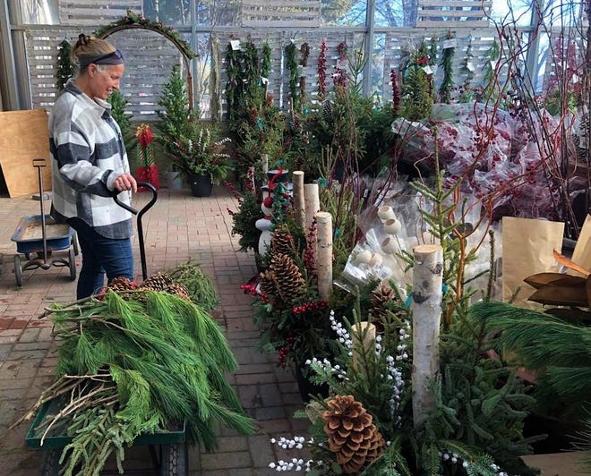 Rochelle Jacobsma drove from Sibley, Iowa to shop for outdoor Christmas decorations at the Landscape Garden Centers in southern Sioux Falls Wednesday, Nov. 17, 2021.
